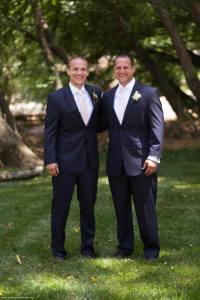Matt (left) and Ben at Ben's wedding. Matt was Ben's best man